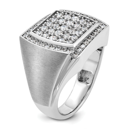 10K White Gold Ibgoodman Men'S Polished & Satin Cluster Ring Mounting