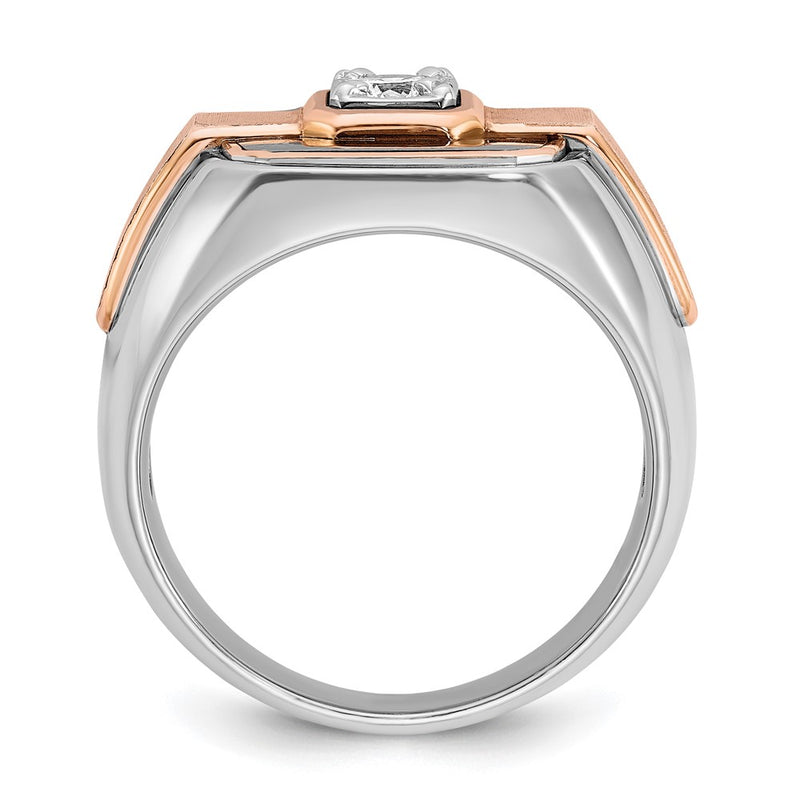 14k White/Rose Gold Two-tone Gold White/Rose w/Black Rhodium Men's 1/3 carat Diamond Complete Ring