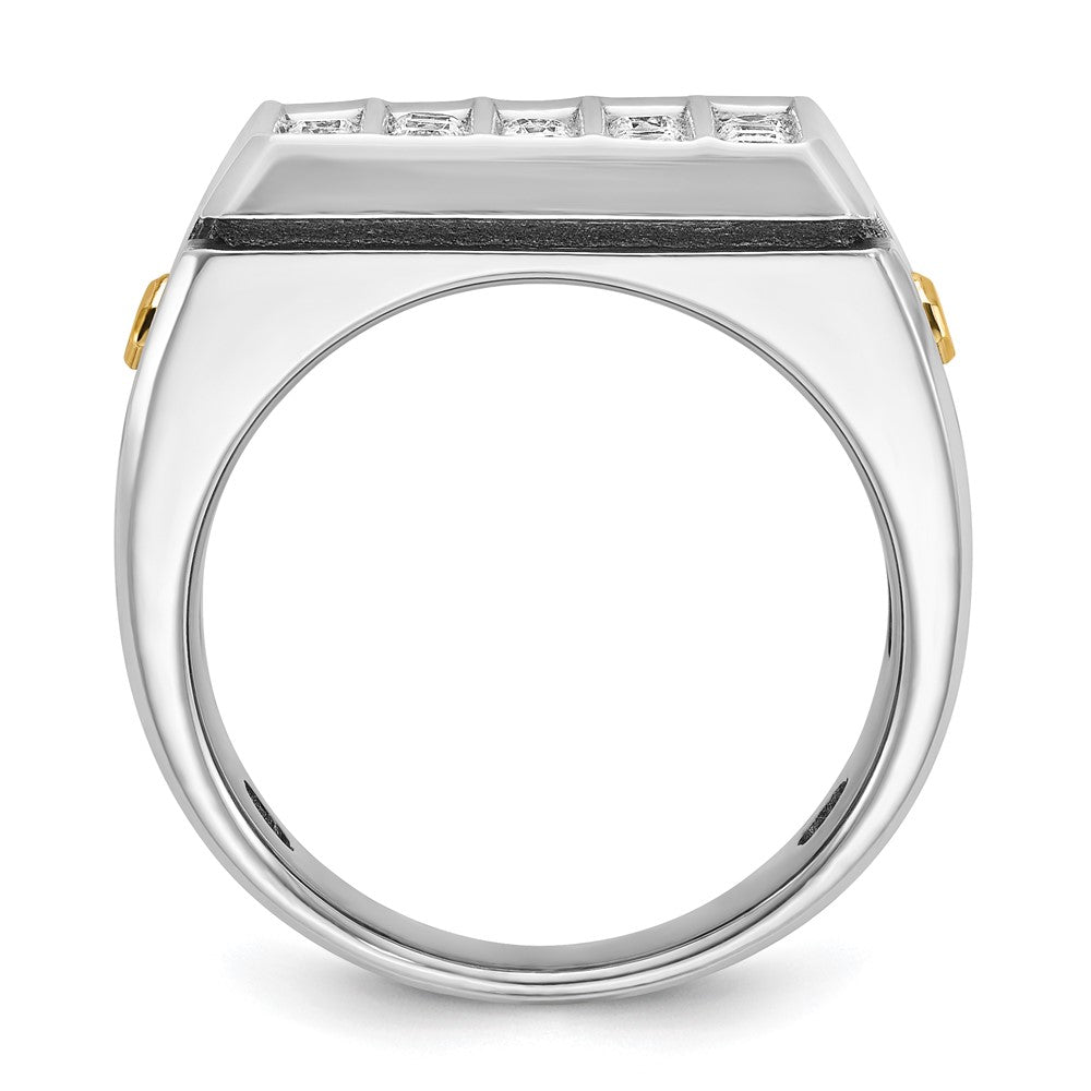 14k Two-tone Gold Men's 1.75 carat Diamond Complete Ring