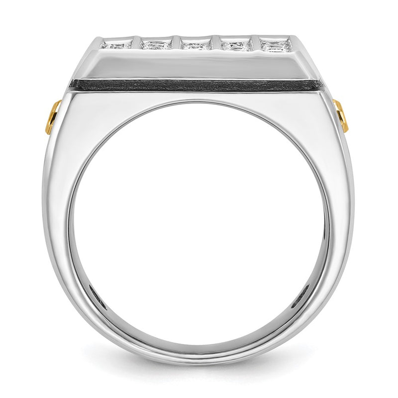 14k Two-tone Gold Men's 1.75 carat Diamond Complete Ring