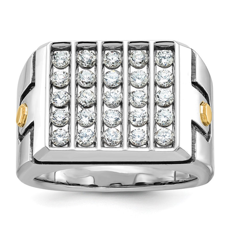 14k Two-tone Gold Men's 1.75 carat Diamond Complete Ring