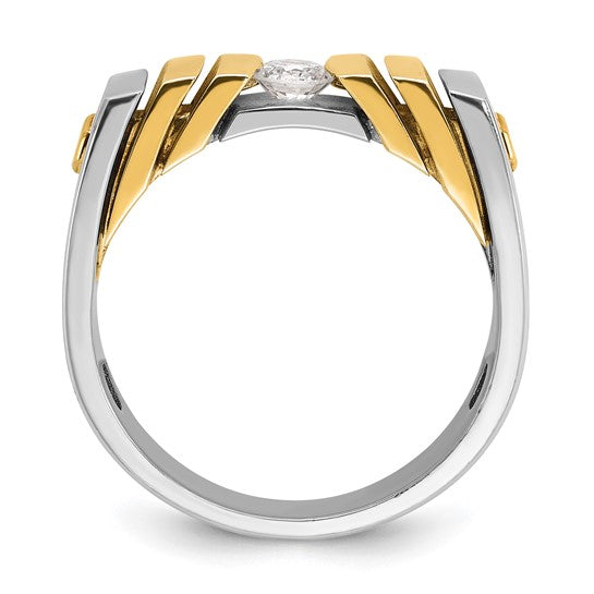 14k Two-tone Gold Men's 1/3 carat Diamond Complete Ring