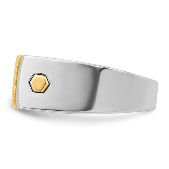 14k Two-tone Gold Men's 1/3 carat Diamond Complete Ring