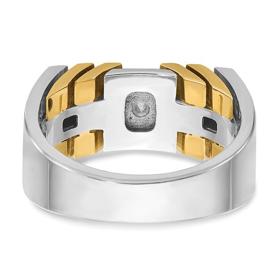 14k Two-tone Gold Men's 1/3 carat Diamond Complete Ring
