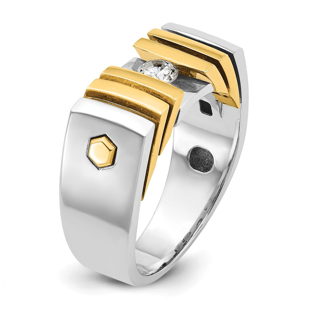 14k Two-tone Gold Men's 1/3 carat Diamond Complete Ring