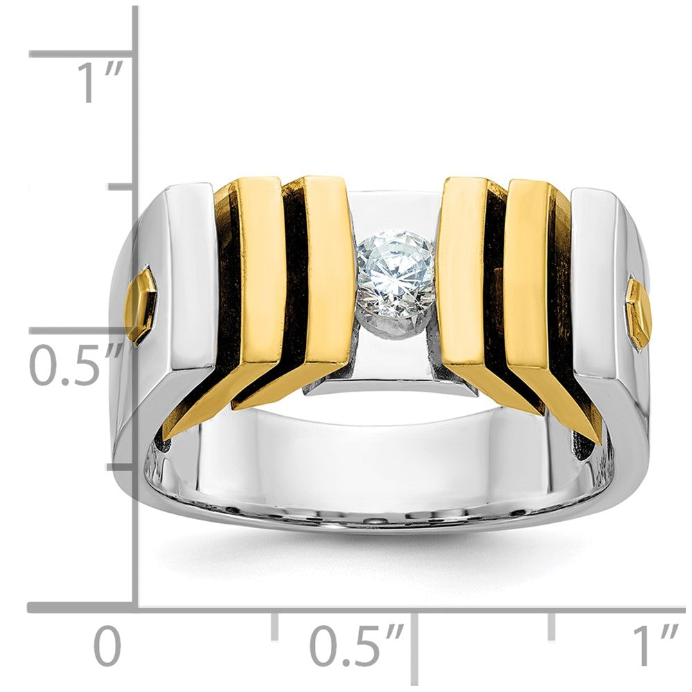 14k Two-tone Gold Men's 1/3 carat Diamond Complete Ring