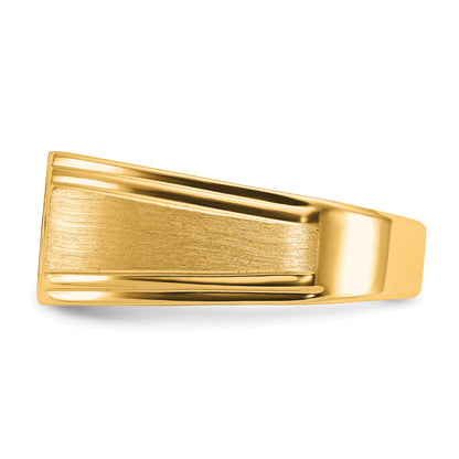 10K Yellow Gold Ibgoodman Men'S Polished And Satin Diamond Ring Mounting