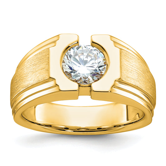 10K Yellow Gold Ibgoodman Men'S Polished And Satin Diamond Ring Mounting