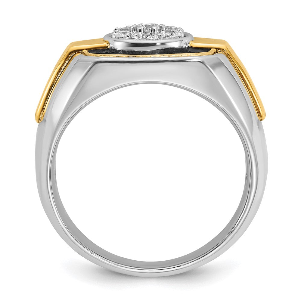 14k Two-tone Gold w/Black Rhodium Men's 1/2 carat Diamond Complete Ring