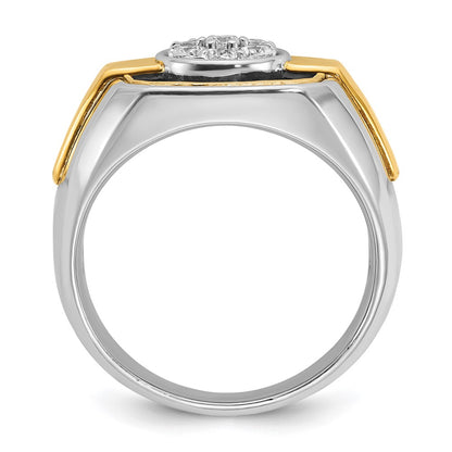 14k Two-tone Gold w/Black Rhodium Men's 1/2 carat Diamond Complete Ring