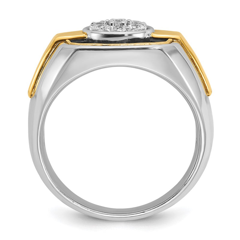 14k Two-tone Gold w/Black Rhodium Men's 1/2 carat Diamond Complete Ring