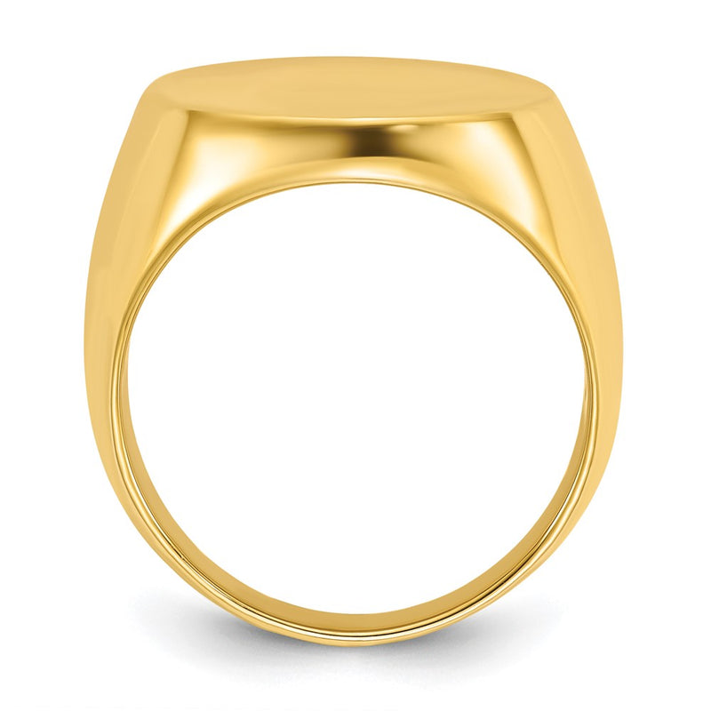 14k Yellow Gold 20x18mm Men's Round Signet Ring