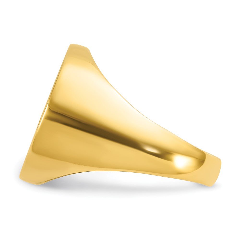 14k Yellow Gold 20x18mm Men's Round Signet Ring