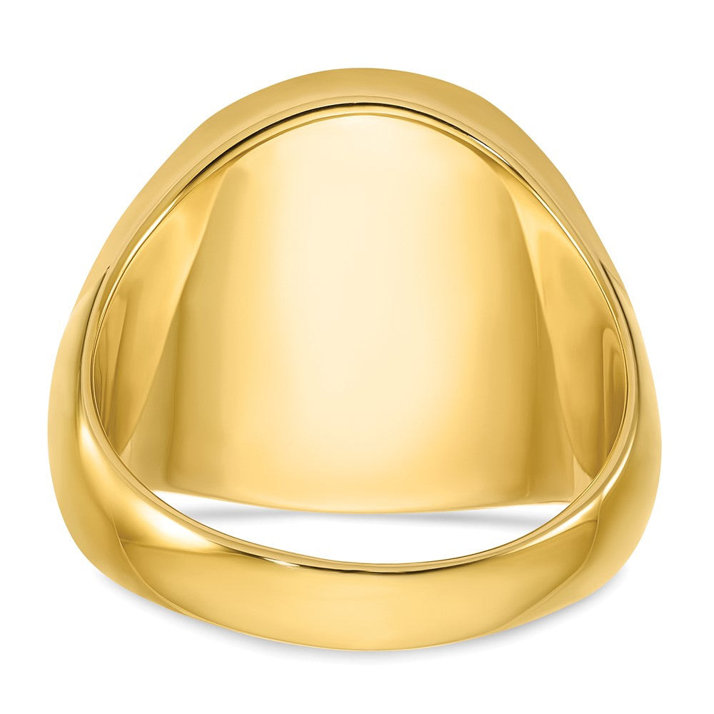 14k Yellow Gold 20x18mm Men's Round Signet Ring
