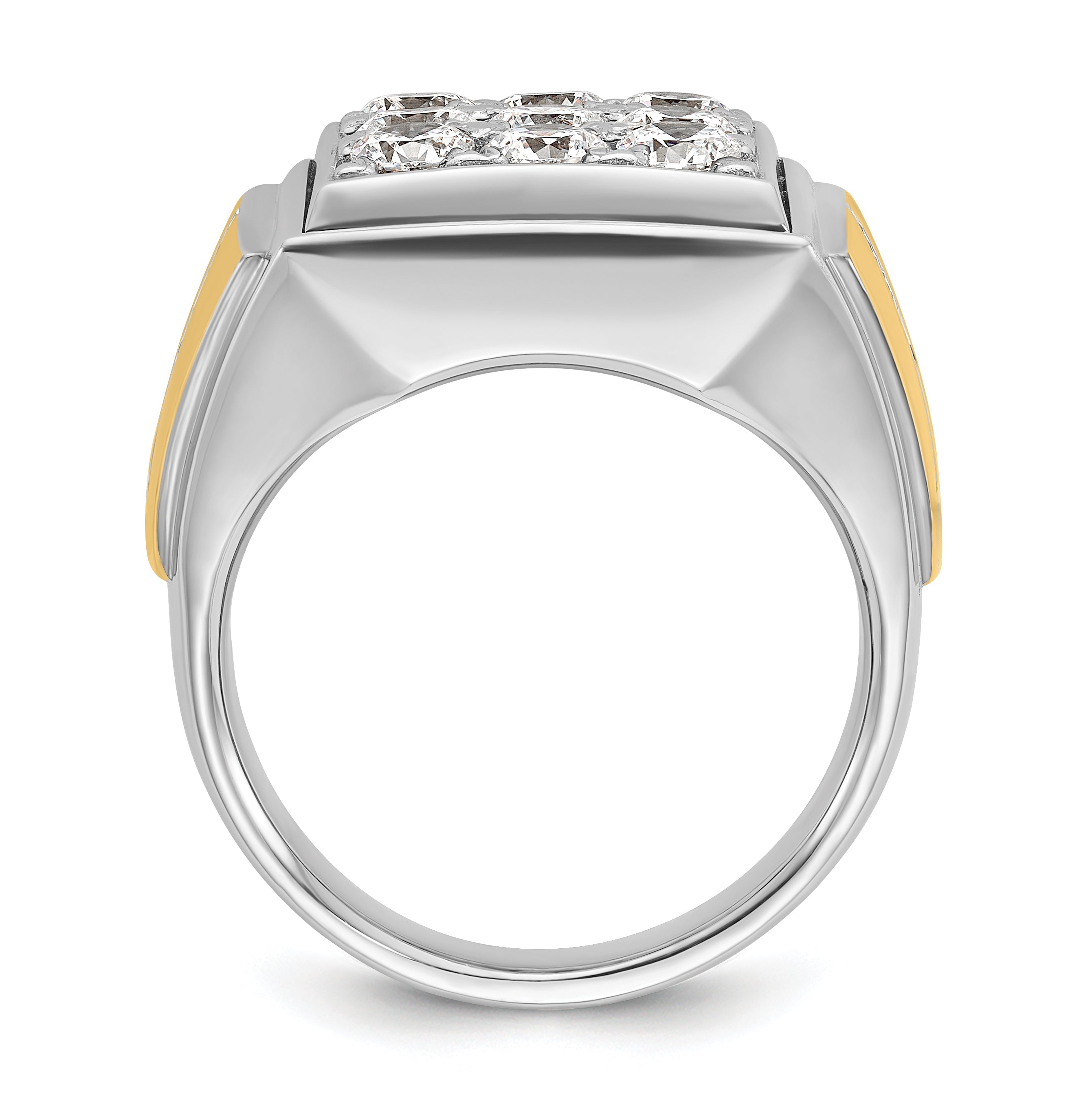 14k Two-tone Gold Men's 2.3 carat Diamond Complete Ring