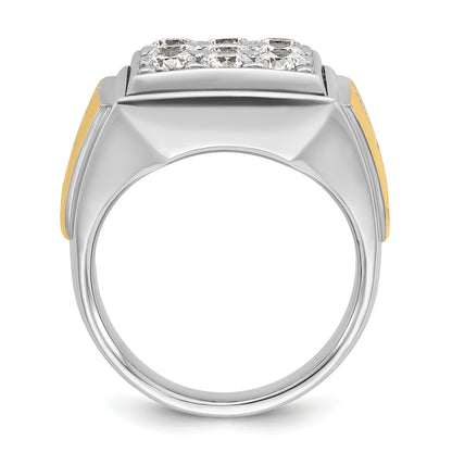 14k Two-tone Gold Men's 2.3 carat Diamond Complete Ring