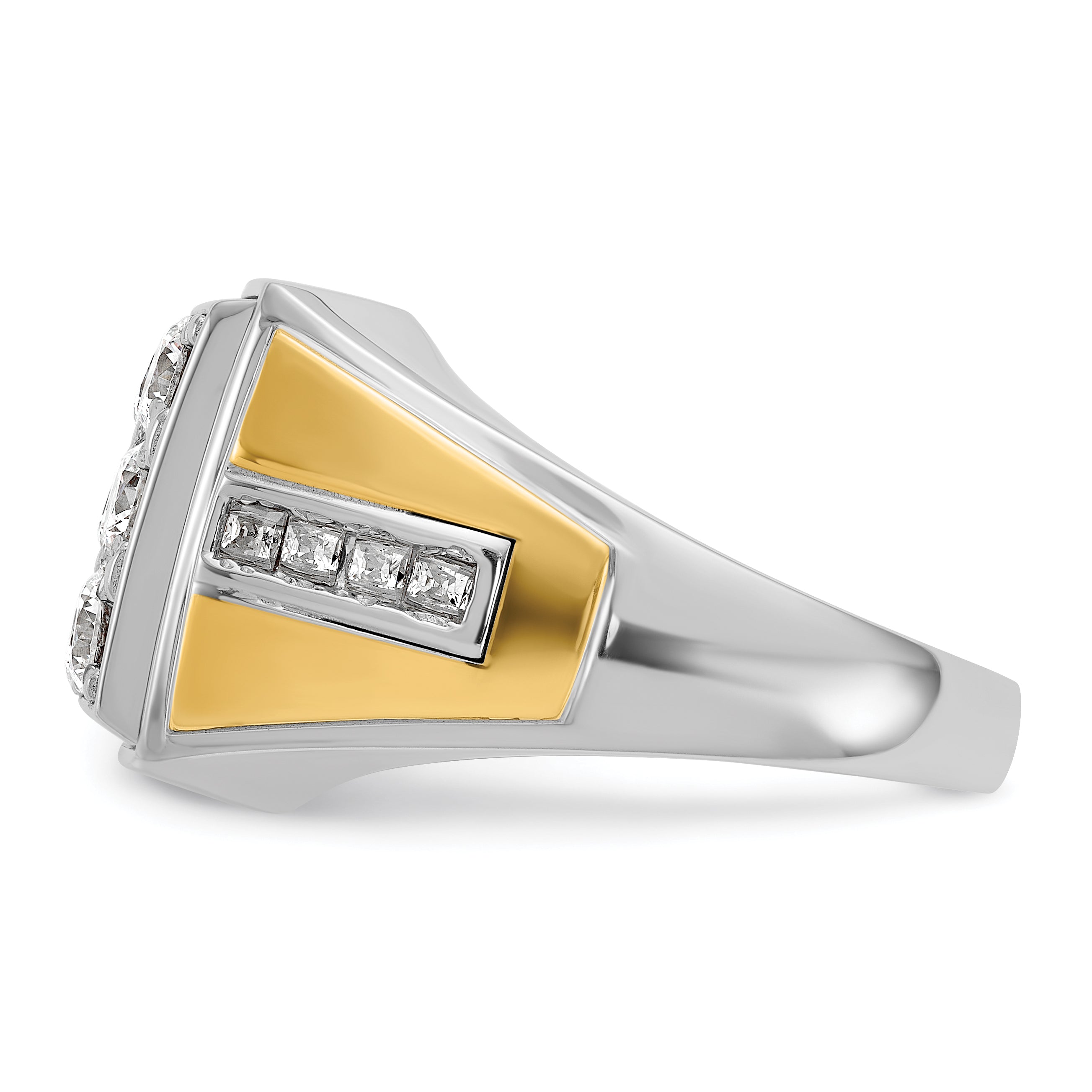 14k Two-tone Gold Men's 2.3 carat Diamond Complete Ring