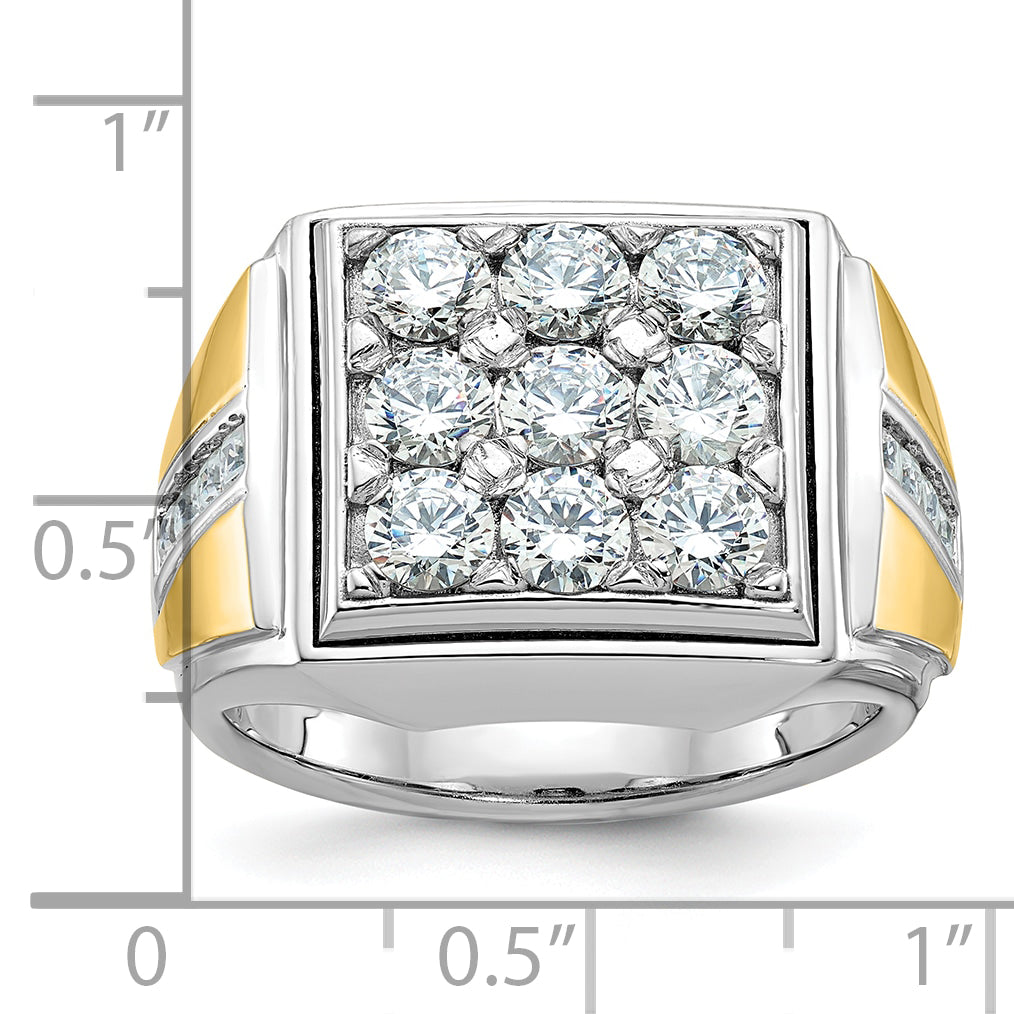 14k Two-tone Gold Men's 2.3 carat Diamond Complete Ring