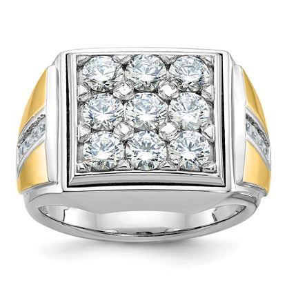 14k Two-tone Gold Men's 2.3 carat Diamond Complete Ring