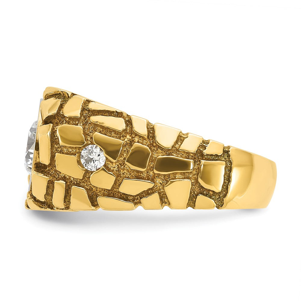 14K Two Tone Ibgoodman 1 Carat Lab Grown Diamond Vs+ F+ Complete Men'S Nugget Ring