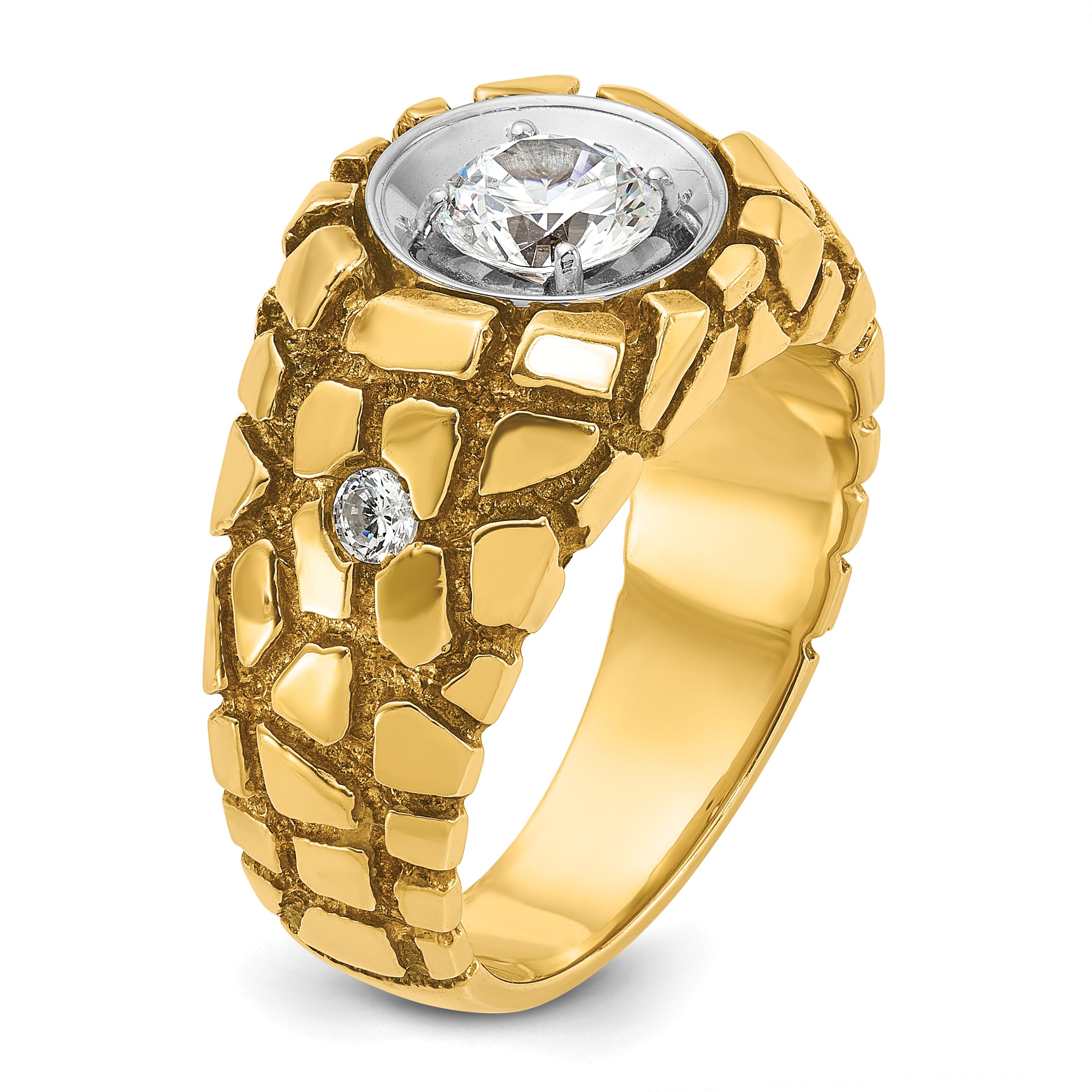 10K Two-Tone Ibgoodman Men'S Diamond Nugget Ring Mounting