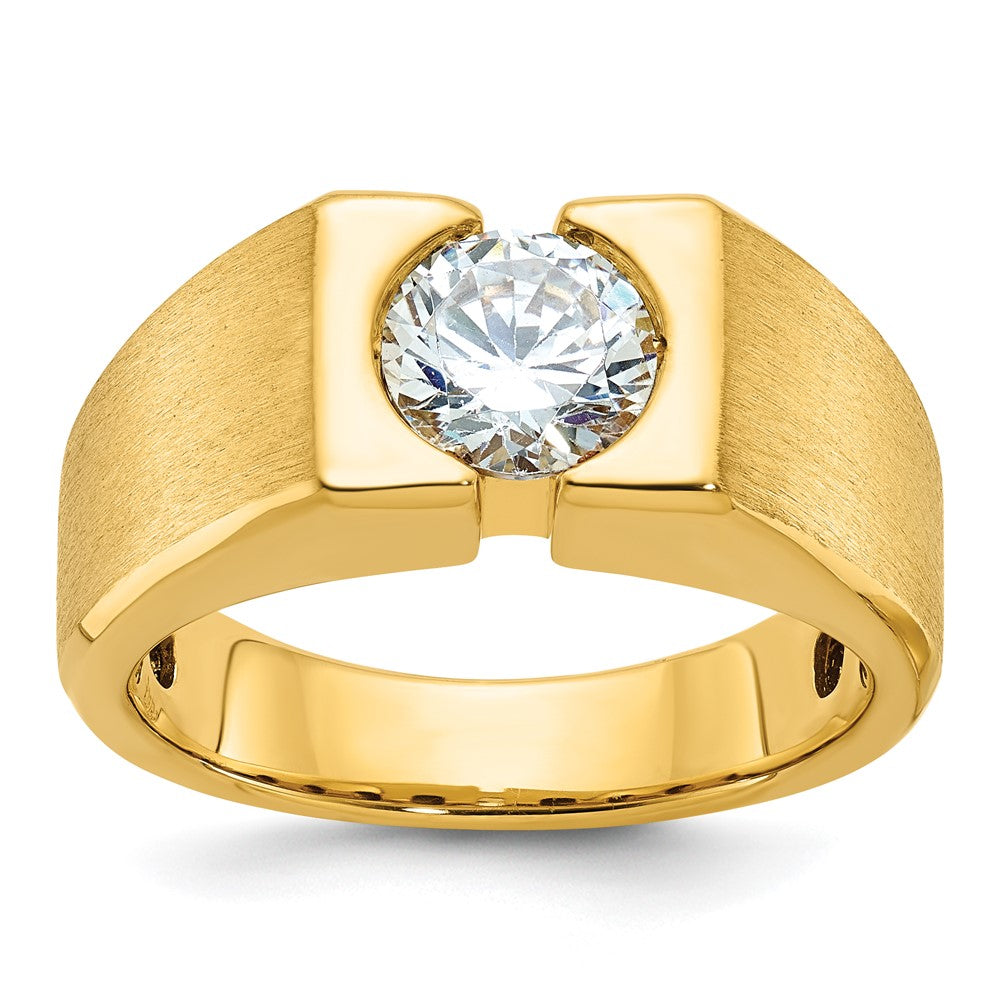 10K Yellow Gold Ibgoodman Men's Polished and Satin Diamond Ring Mounting