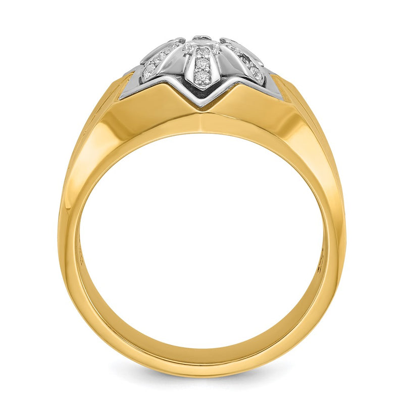 14k Two-tone Gold Men's 3/8 carat Diamond Complete Ring