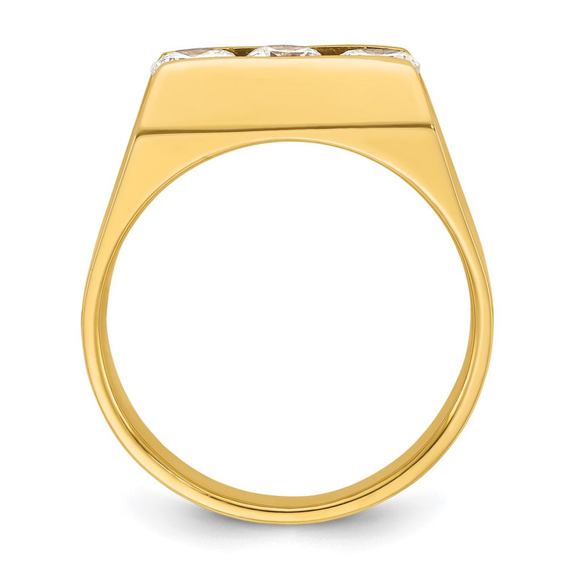 14k Yellow Gold Men's 1 carat Diamond Complete Ring