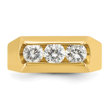 14k Yellow Gold Men's 1 carat Diamond Complete Ring