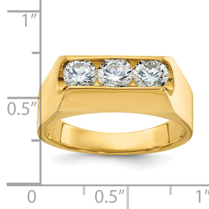 14k Yellow Gold Men's 1 carat Diamond Complete Ring