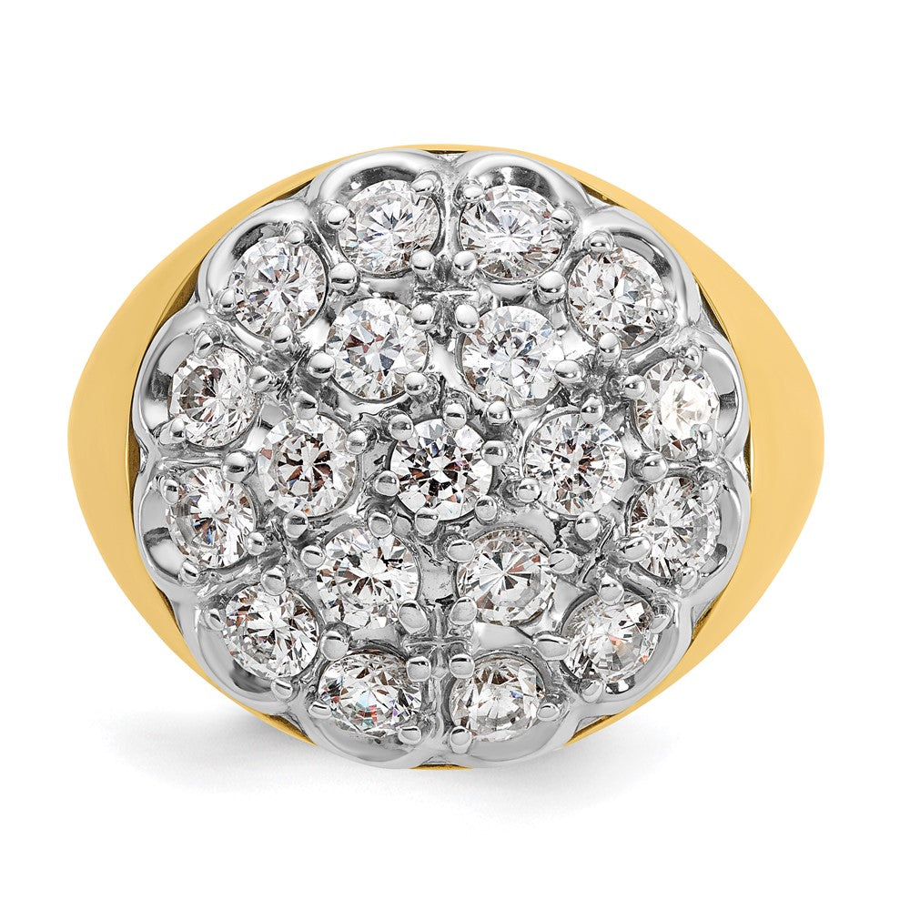 14K Two Tone Ibgoodman 3 Carat Lab Grown Diamond Vs/Si+ G+ Complete Men'S Cluster Ring