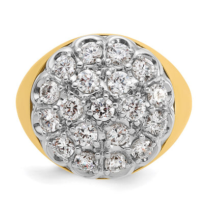 14K Two Tone Ibgoodman 3 Carat Lab Grown Diamond Vs/Si+ G+ Complete Men'S Cluster Ring