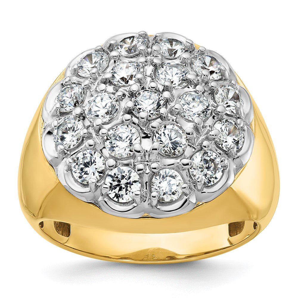 14K Two Tone Ibgoodman 3 Carat Lab Grown Diamond Vs/Si+ G+ Complete Men'S Cluster Ring