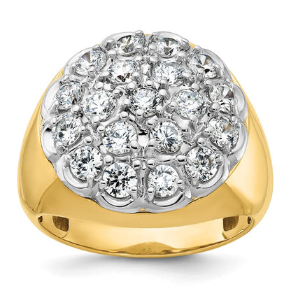 14K Two Tone Ibgoodman 3 Carat Lab Grown Diamond Vs/Si+ G+ Complete Men'S Cluster Ring