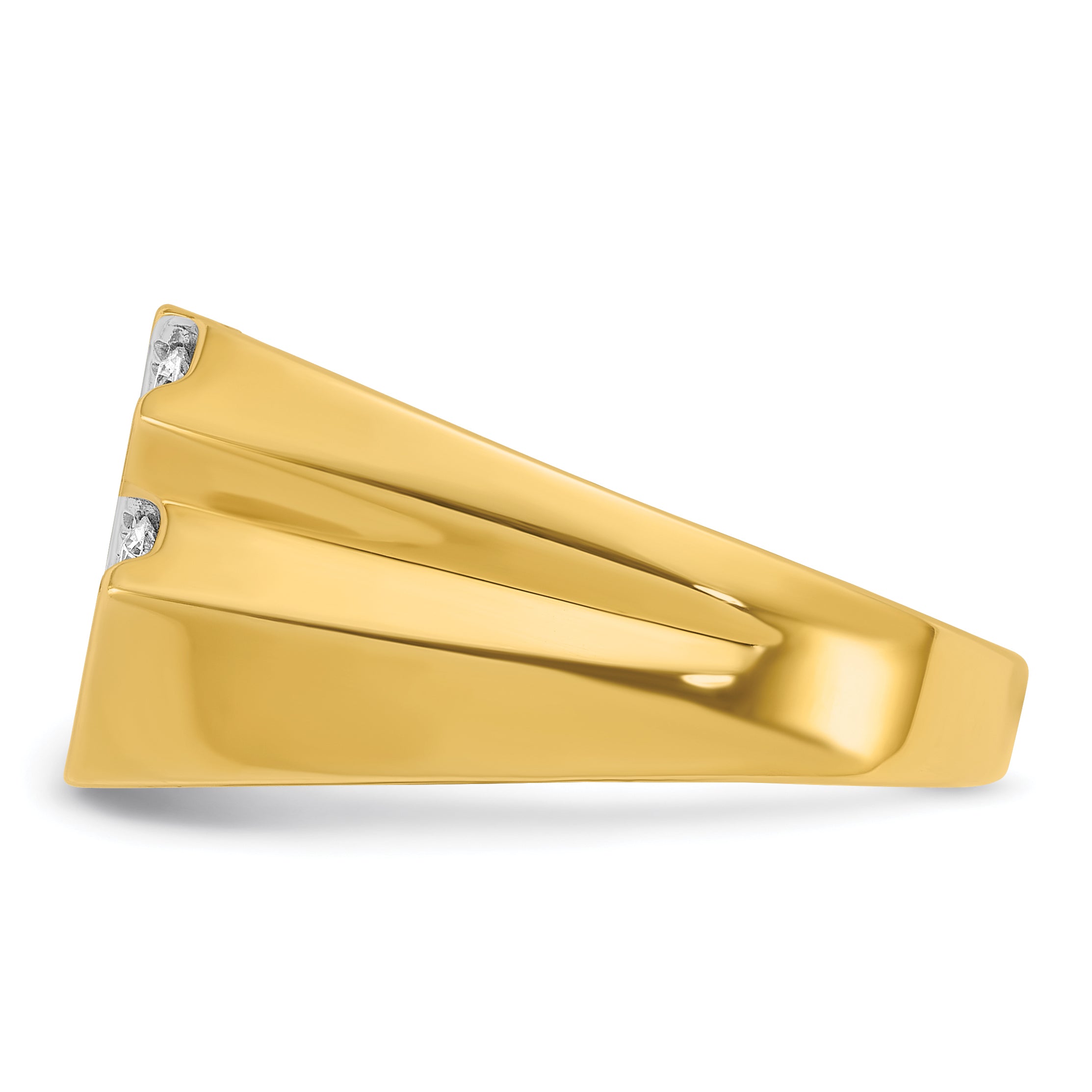 14k Yellow Gold Men's 3/4 carat Diamond Complete Ring
