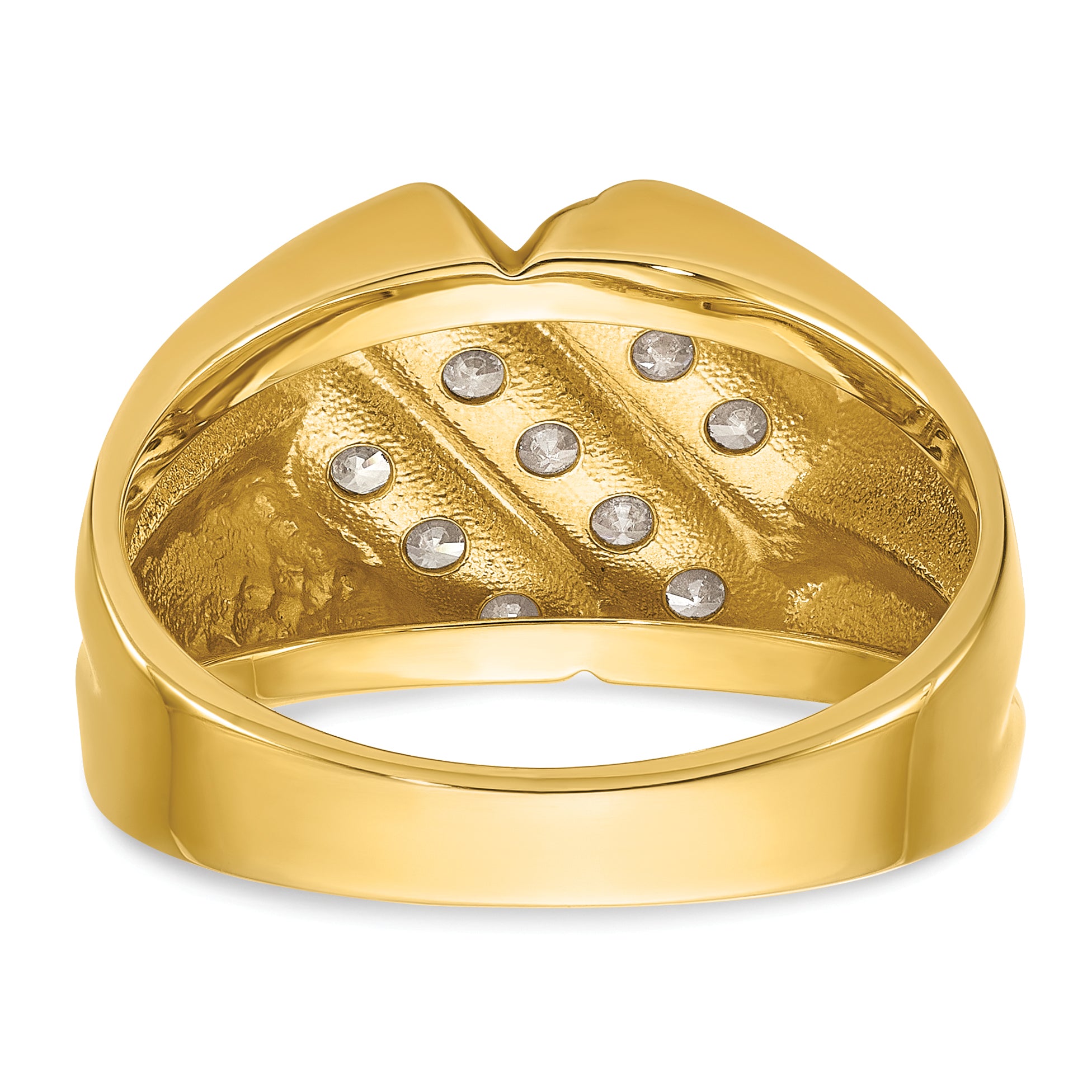 14k Yellow Gold Men's 3/4 carat Diamond Complete Ring
