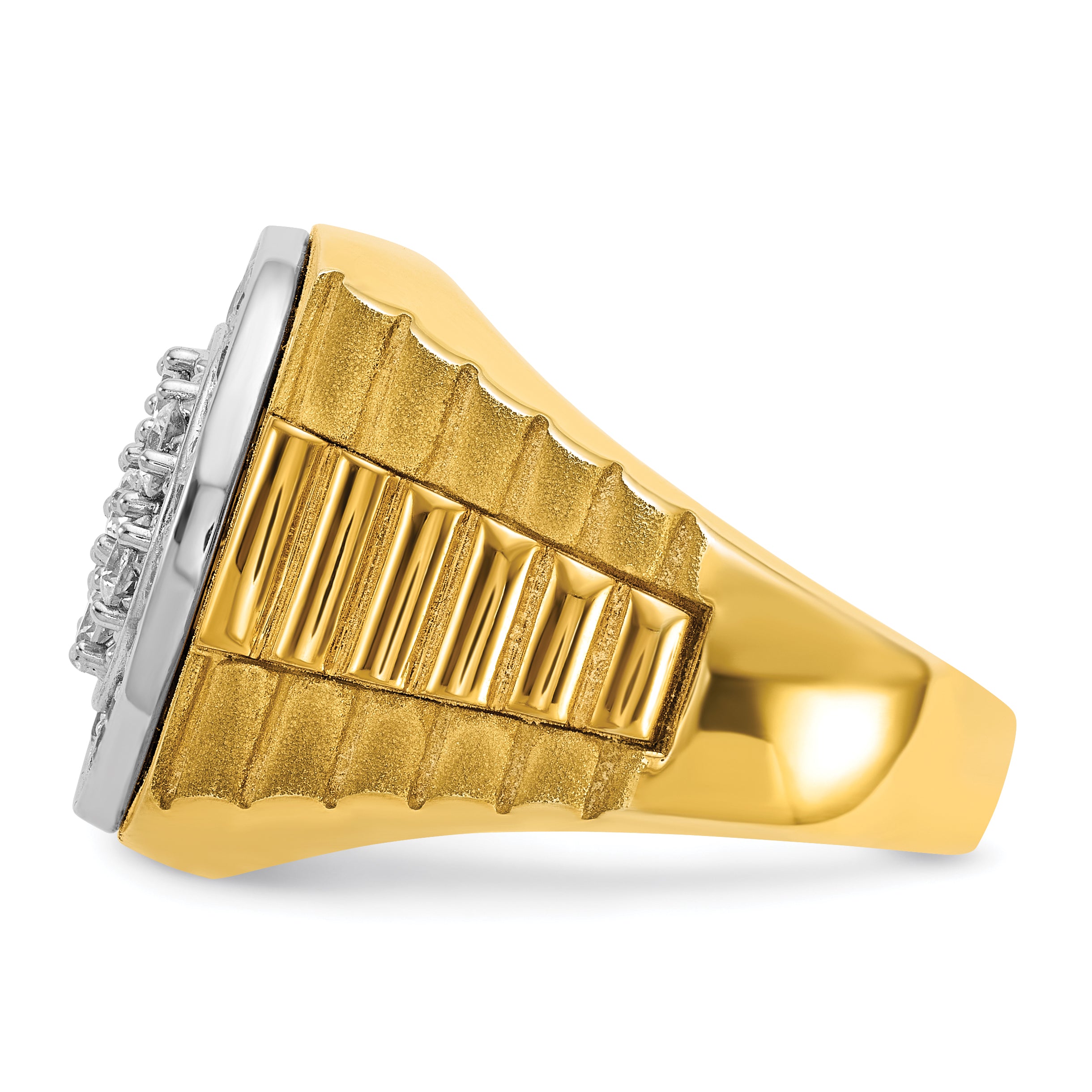 14k Two-tone Gold Men's 2 carat Diamond Complete Ring