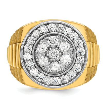 14k Two-tone Gold Men's 2 carat Diamond Complete Ring