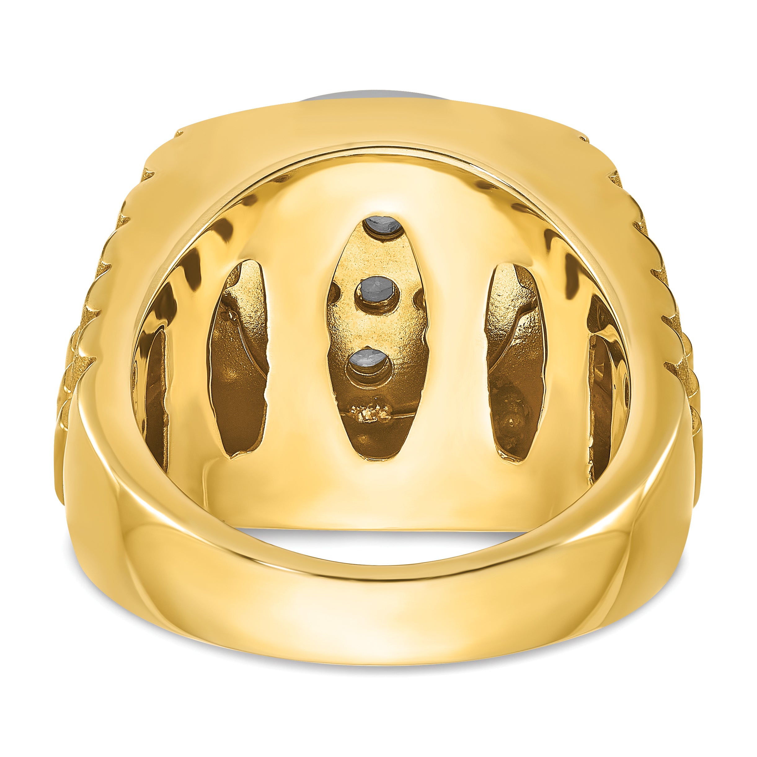 14k Two-tone Gold Men's 2 carat Diamond Complete Ring
