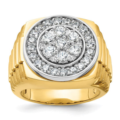 14k Two-tone Gold Men's 2 carat Diamond Complete Ring