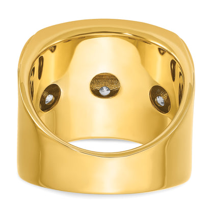 14k Yellow & Rhodium Gold Men's Four-row 3.6 carat Diamond Complete Ring