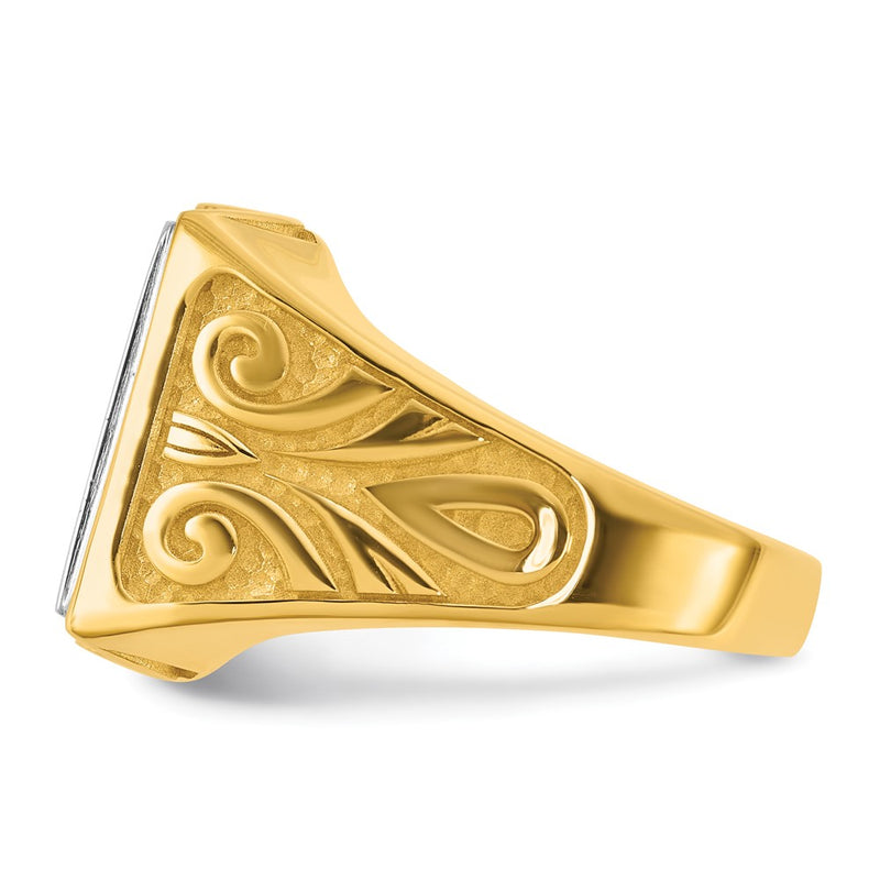 14K Two-Tone Gold Engravable Square Signet ring