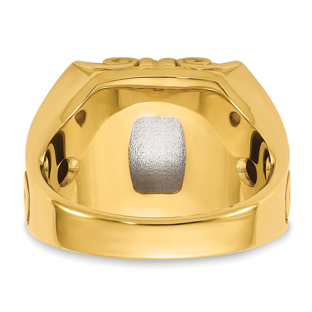 14K Two-Tone Gold Engravable Square Signet ring