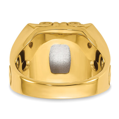 14K Two-Tone Gold Engravable Square Signet ring