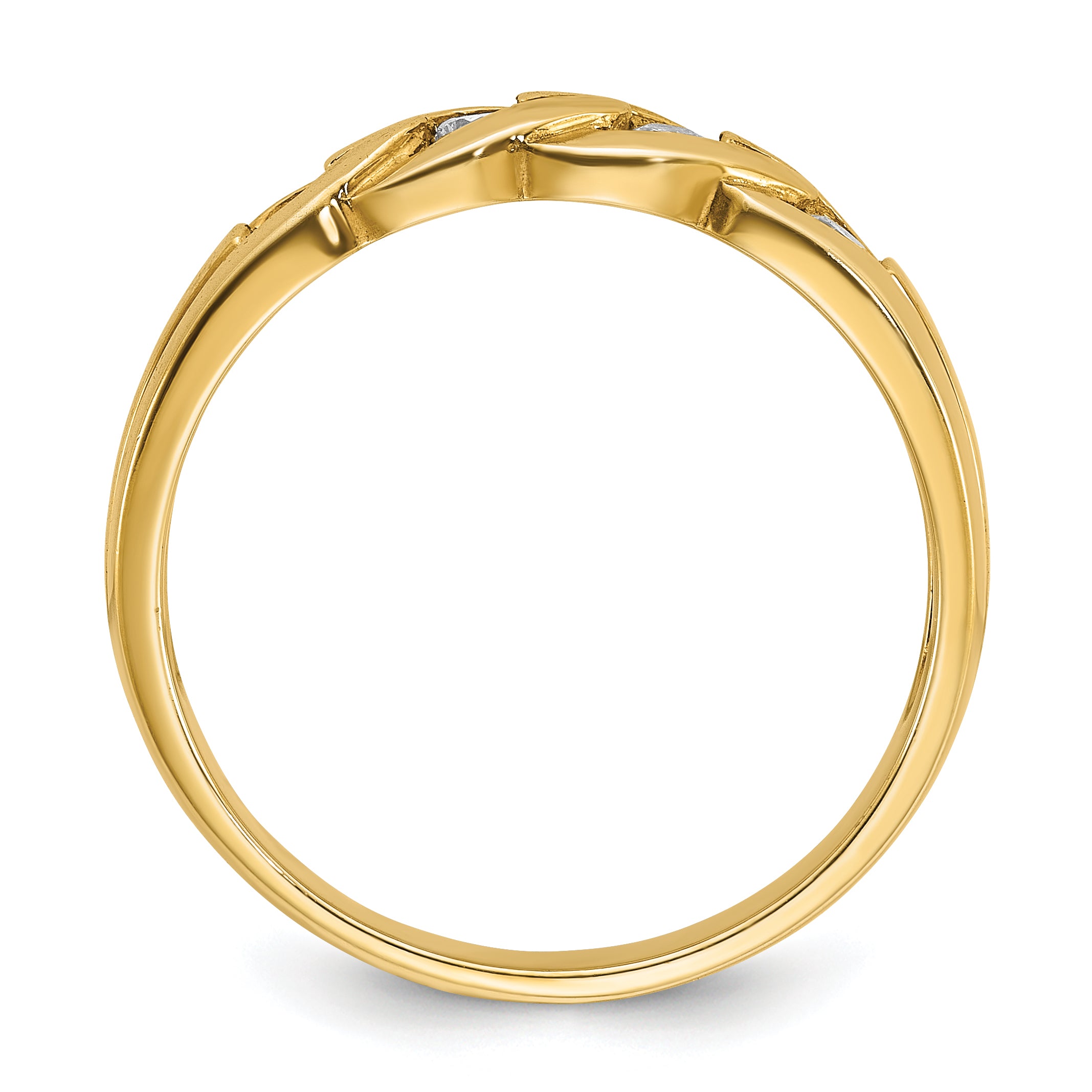 14k Yellow Gold Men's Link Design 1/4 carat Diamond Complete Ring