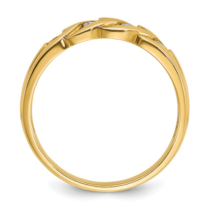 14k Yellow Gold Men's Link Design 1/4 carat Diamond Complete Ring