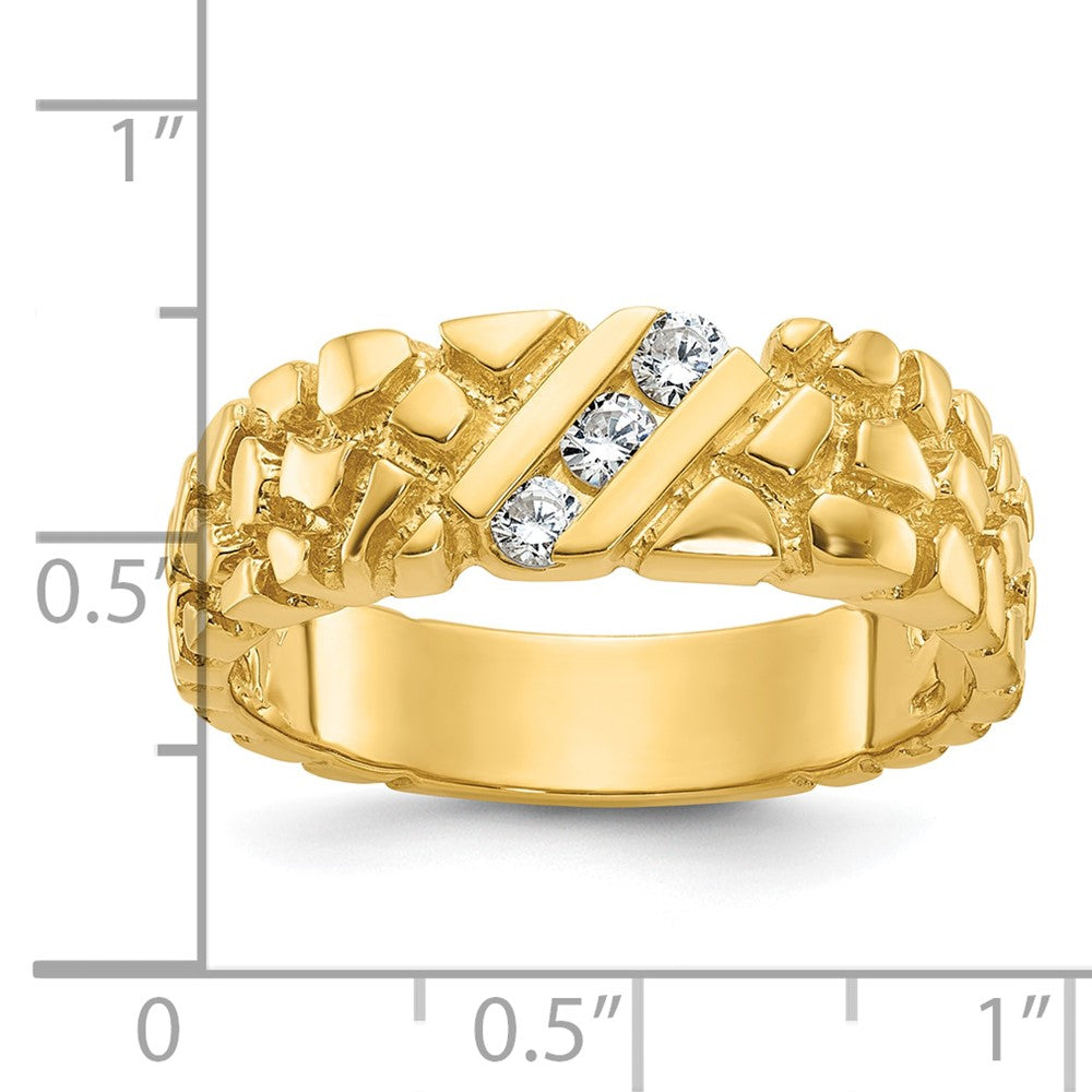 10K Yellow Gold Ibgoodman Men'S Diamond Nugget Complete Ring