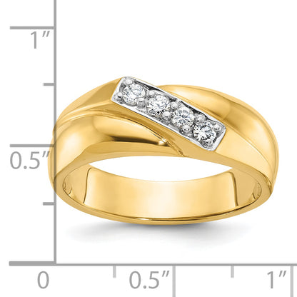 14k Yellow Gold Men's 1/5 carat Diamond Complete Ring