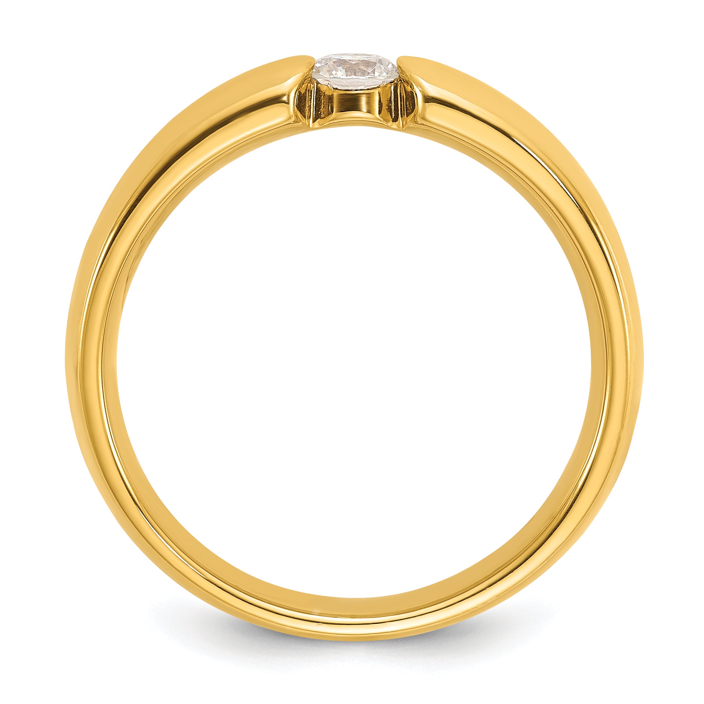 14k Yellow Gold Men's 1/4 carat Diamond Complete Ring