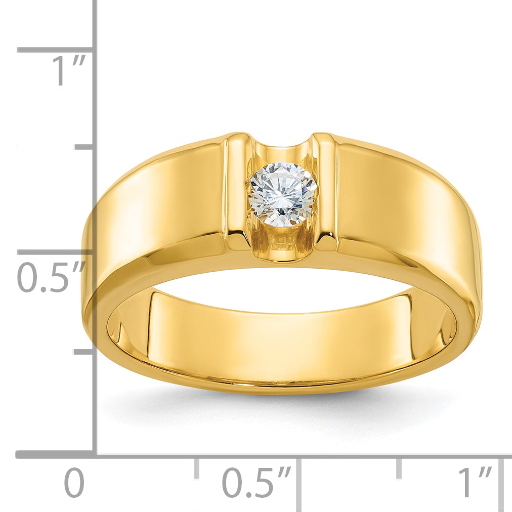 14k Yellow Gold Men's 1/4 carat Diamond Complete Ring